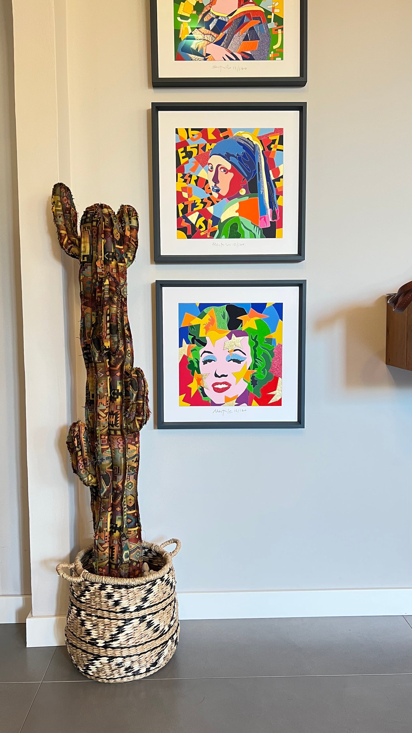Big cactus in cotone multicolore - altezza 124 cm - in pronta consegna - SPEDIZIONE GRATUITA