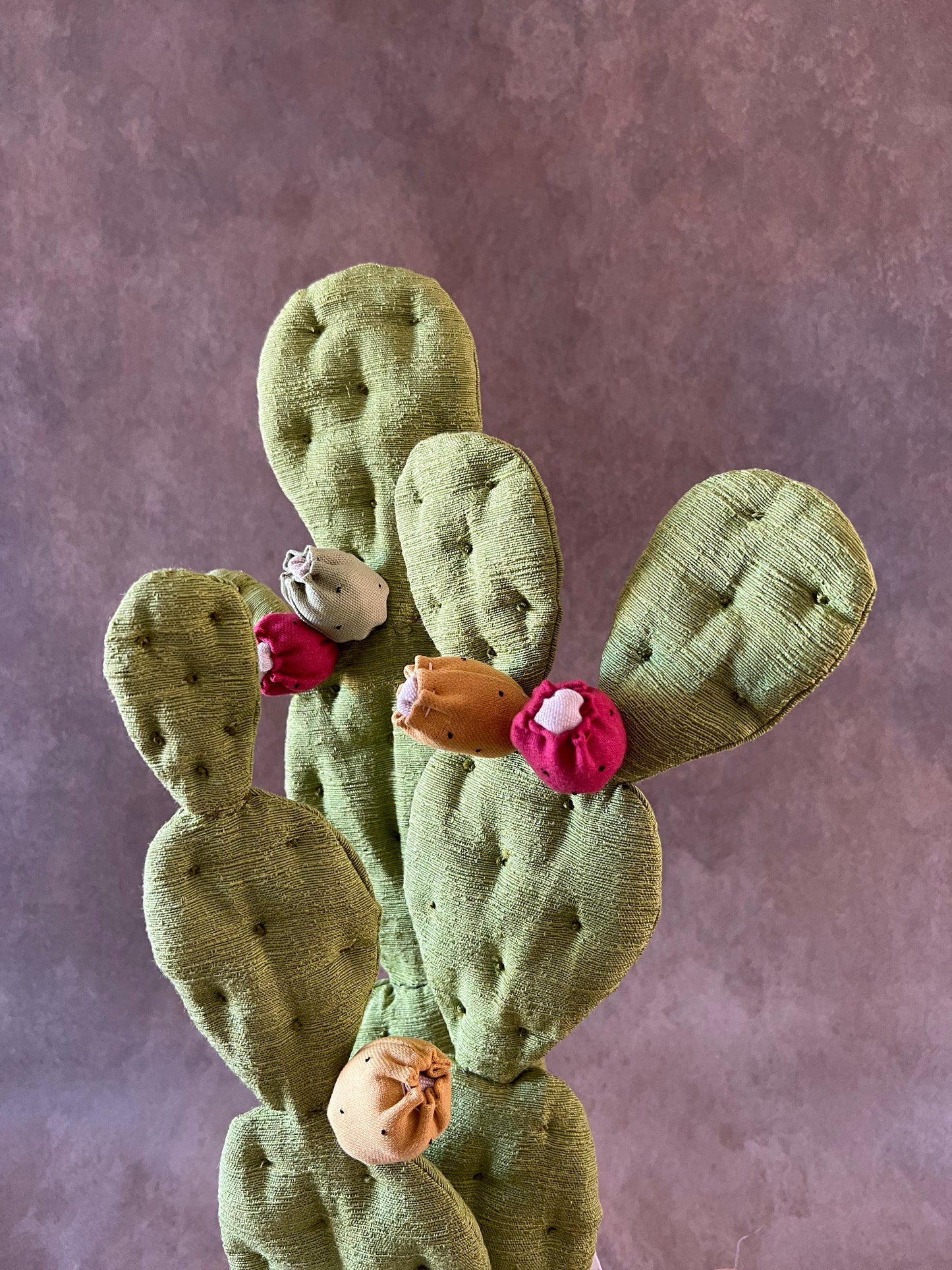 Opuntia verde chiaro vaso in ceramica opaca motivo foglie in pronta consegna