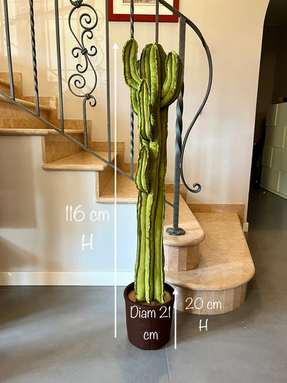 Big cactus in velluto verde brillante altezza 116 cm IN PRONTA CONSEGNA
