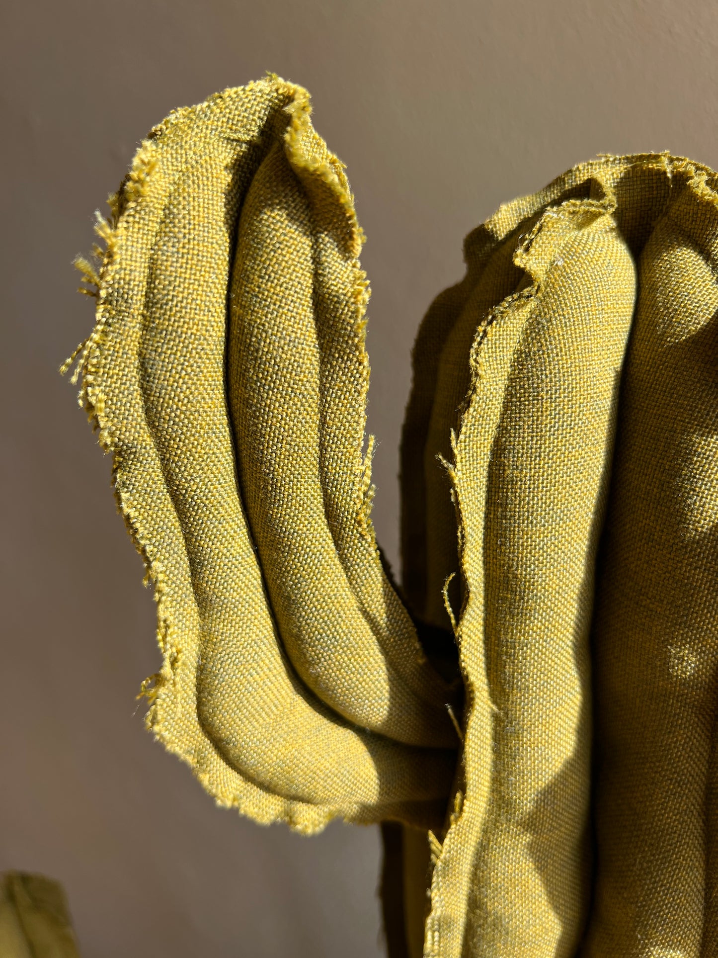 Big cactus in bright green velvet height 118 cm