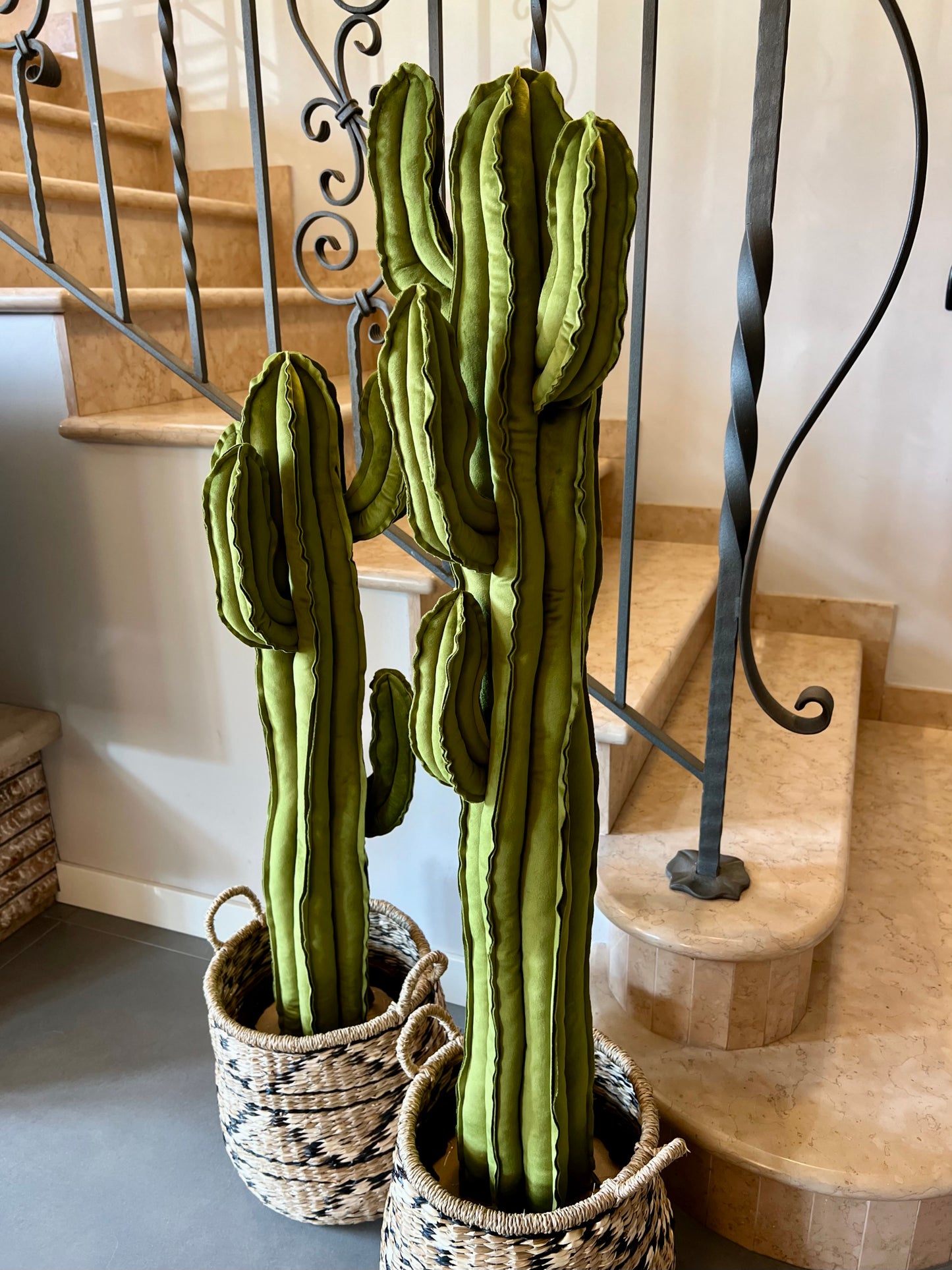 Big cactus in velluto verde brillante altezza 116 cm IN PRONTA CONSEGNA