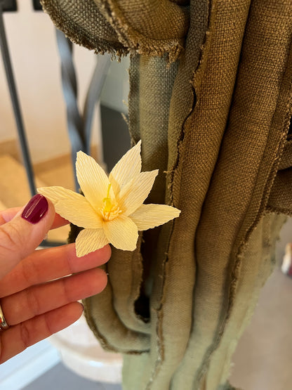 Big cactus in bright green velvet height 118 cm