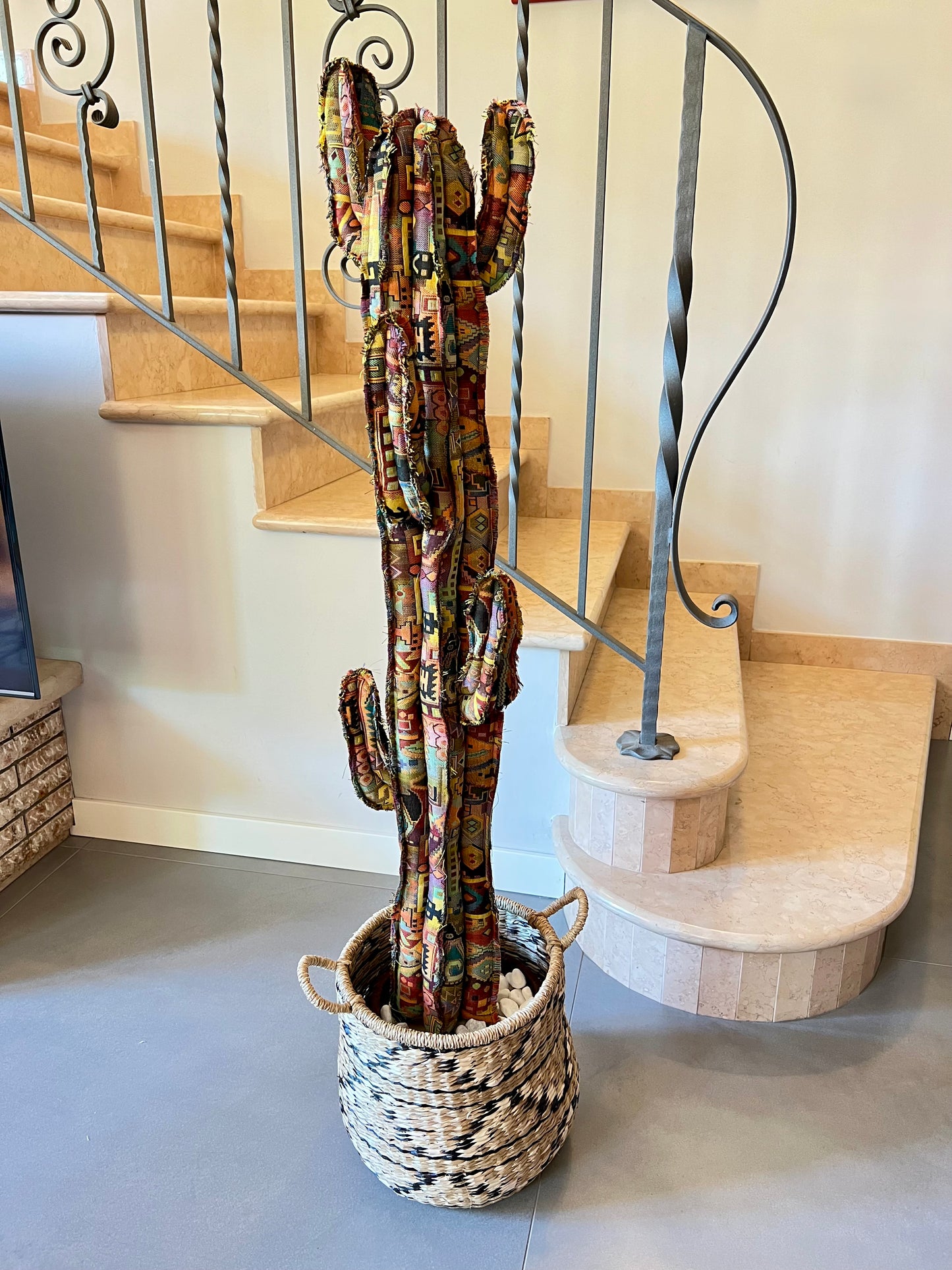 Big cactus in cotone multicolore - altezza 124 cm - in pronta consegna - SPEDIZIONE GRATUITA