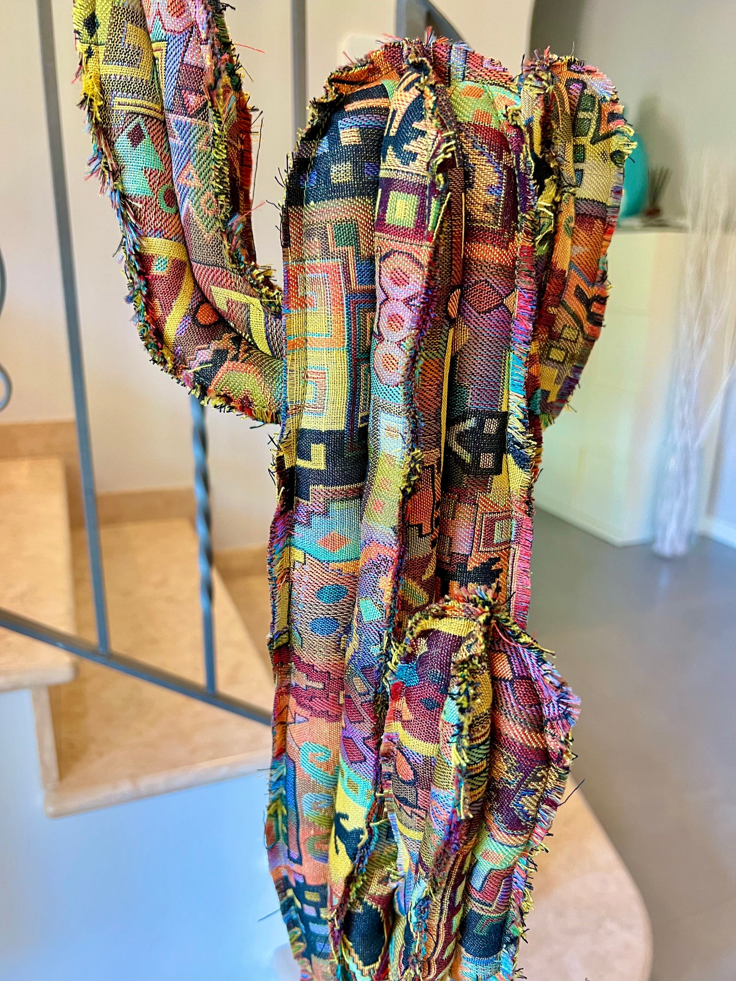 Big cactus in cotone multicolore - altezza 124 cm - in pronta consegna - SPEDIZIONE GRATUITA