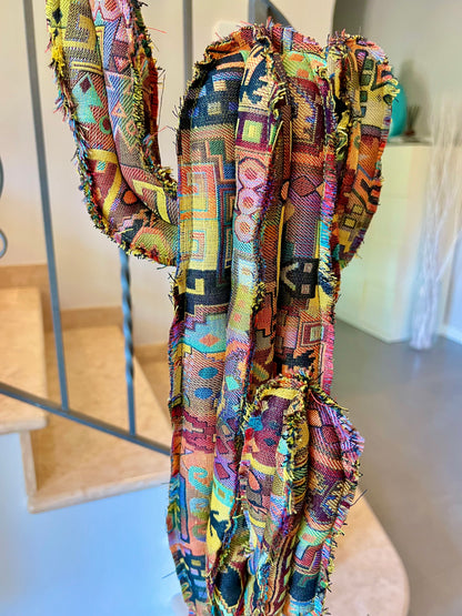 Big cactus in cotone multicolore - altezza 124 cm - in pronta consegna - SPEDIZIONE GRATUITA