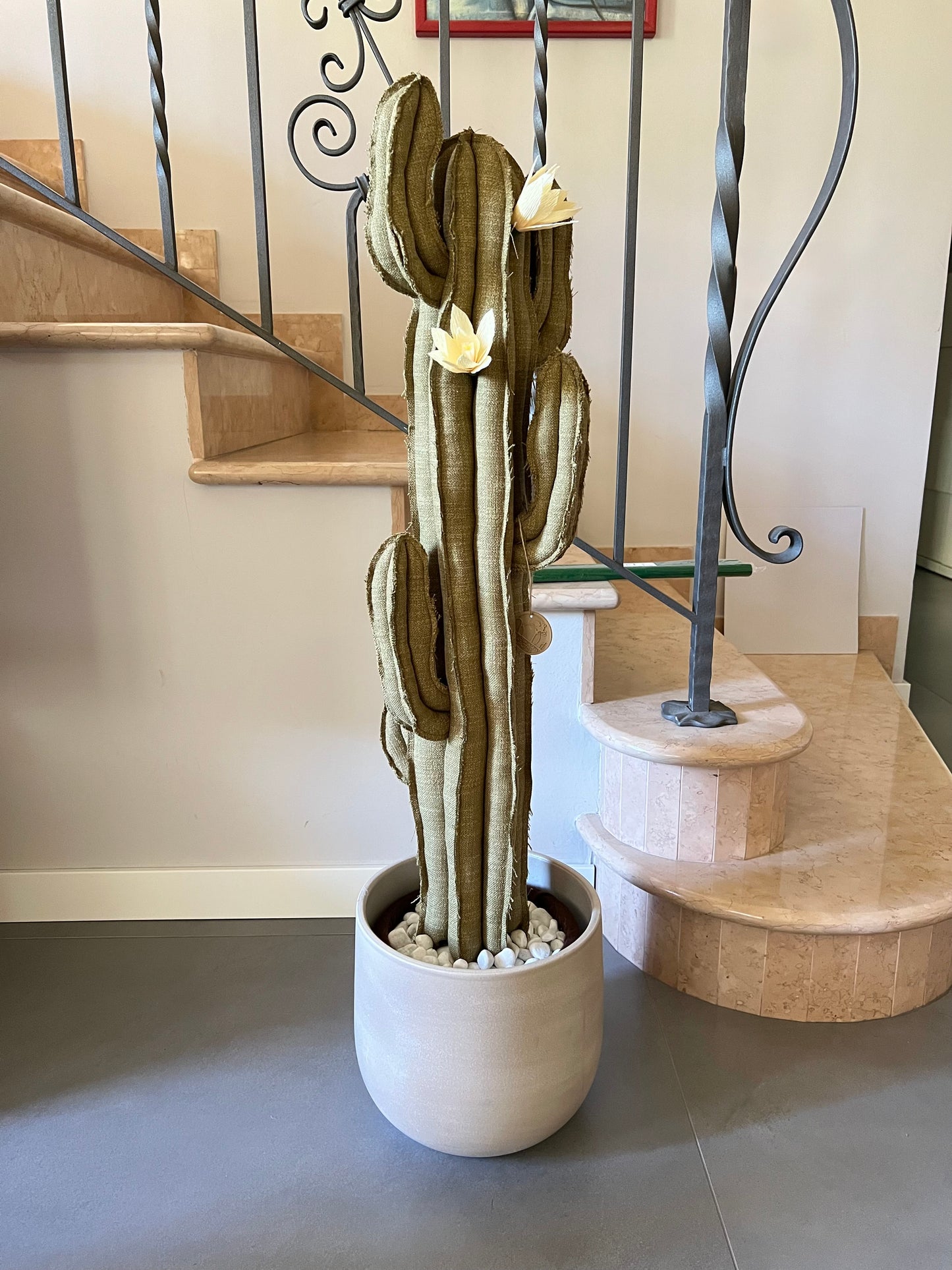 Big cactus in cotone verde mélange -  altezza 102 cm - in pronta consegna - spedizione gratuita