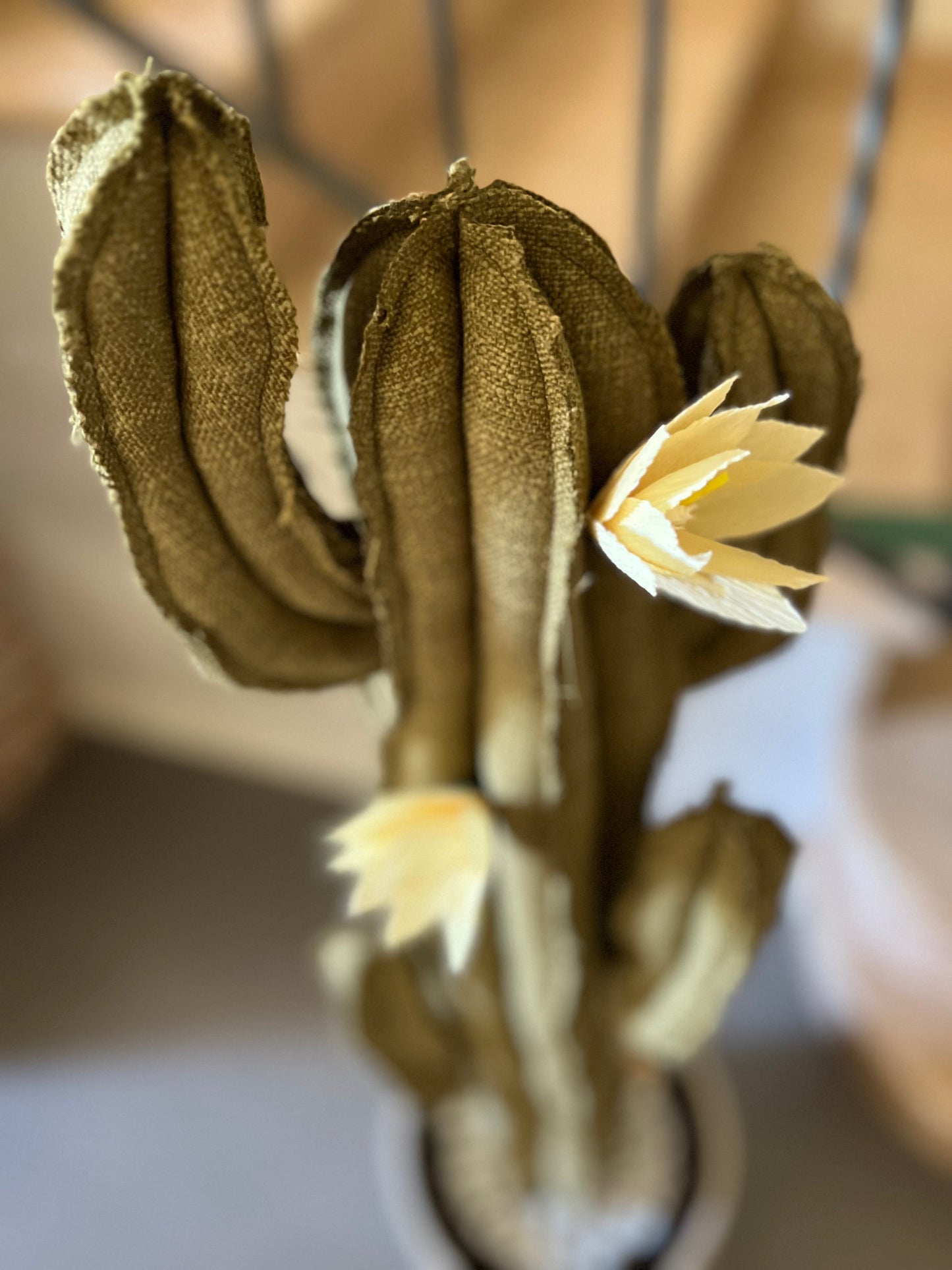 Big cactus in cotone verde mélange -  altezza 102 cm - in pronta consegna - spedizione gratuita
